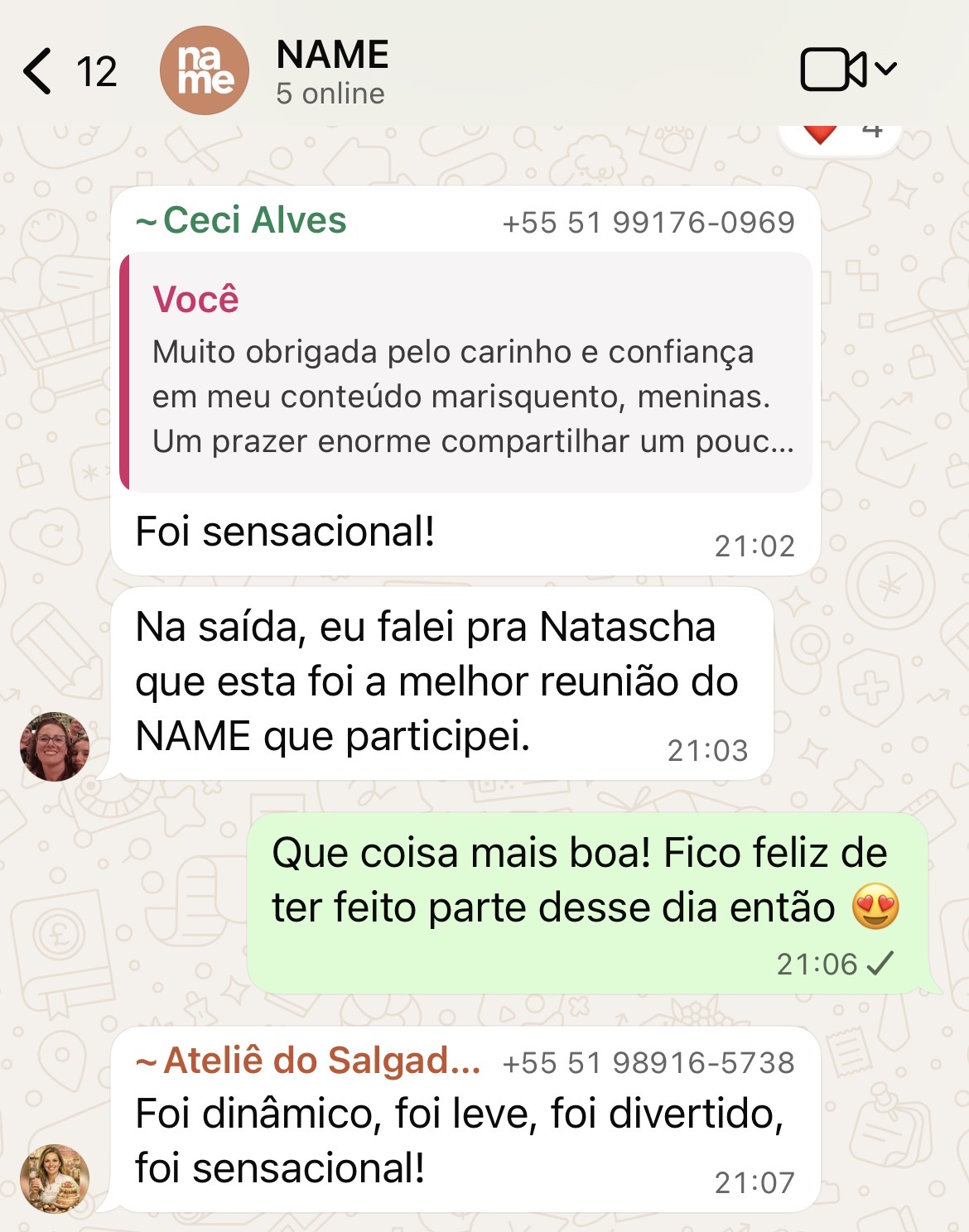 Depoimento de aluna