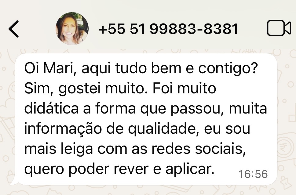 Depoimento de aluna