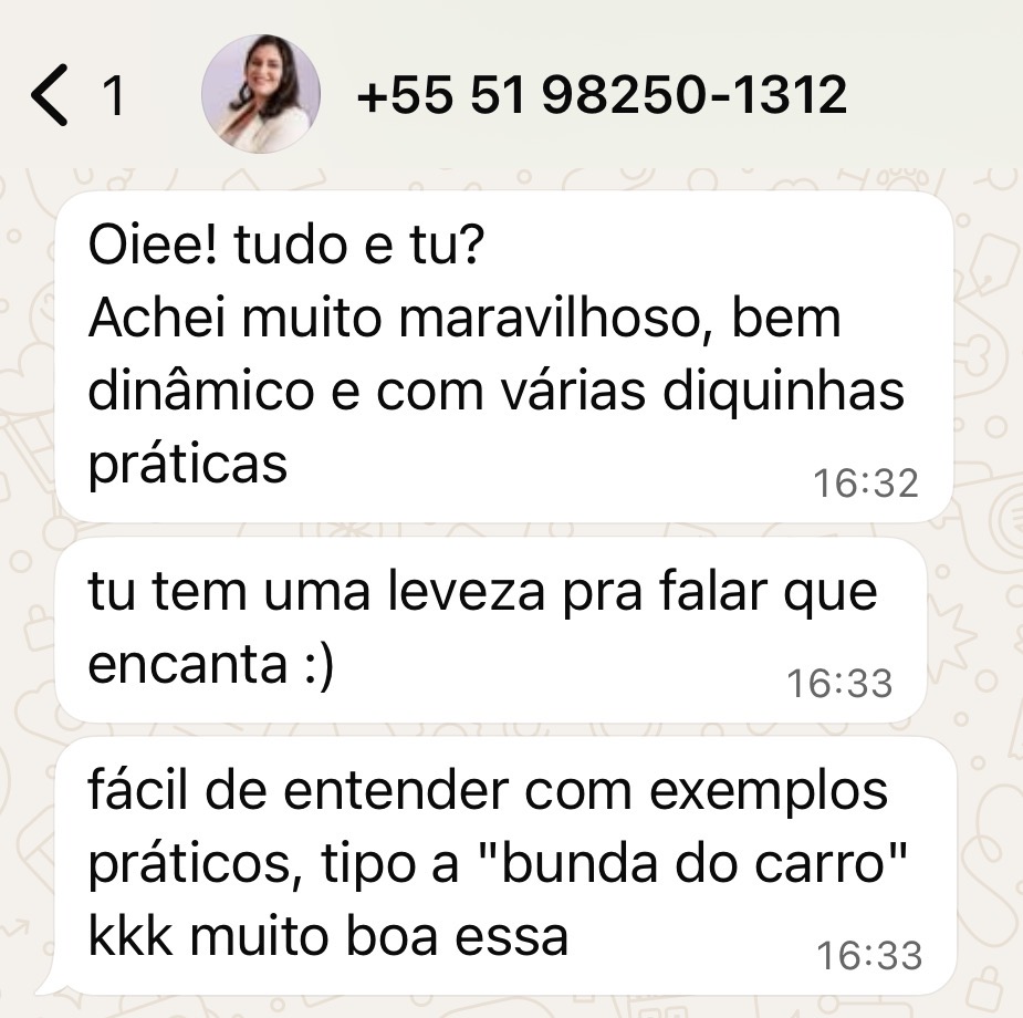 Depoimento de aluna